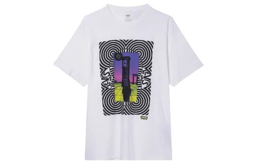 Levis T Shirts Men's White Crew Neck Moderate Straight Fit