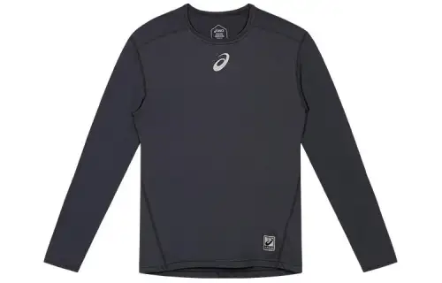 ASICS T Shirts Men's Gray Crew Neck Moderate Straight Fit