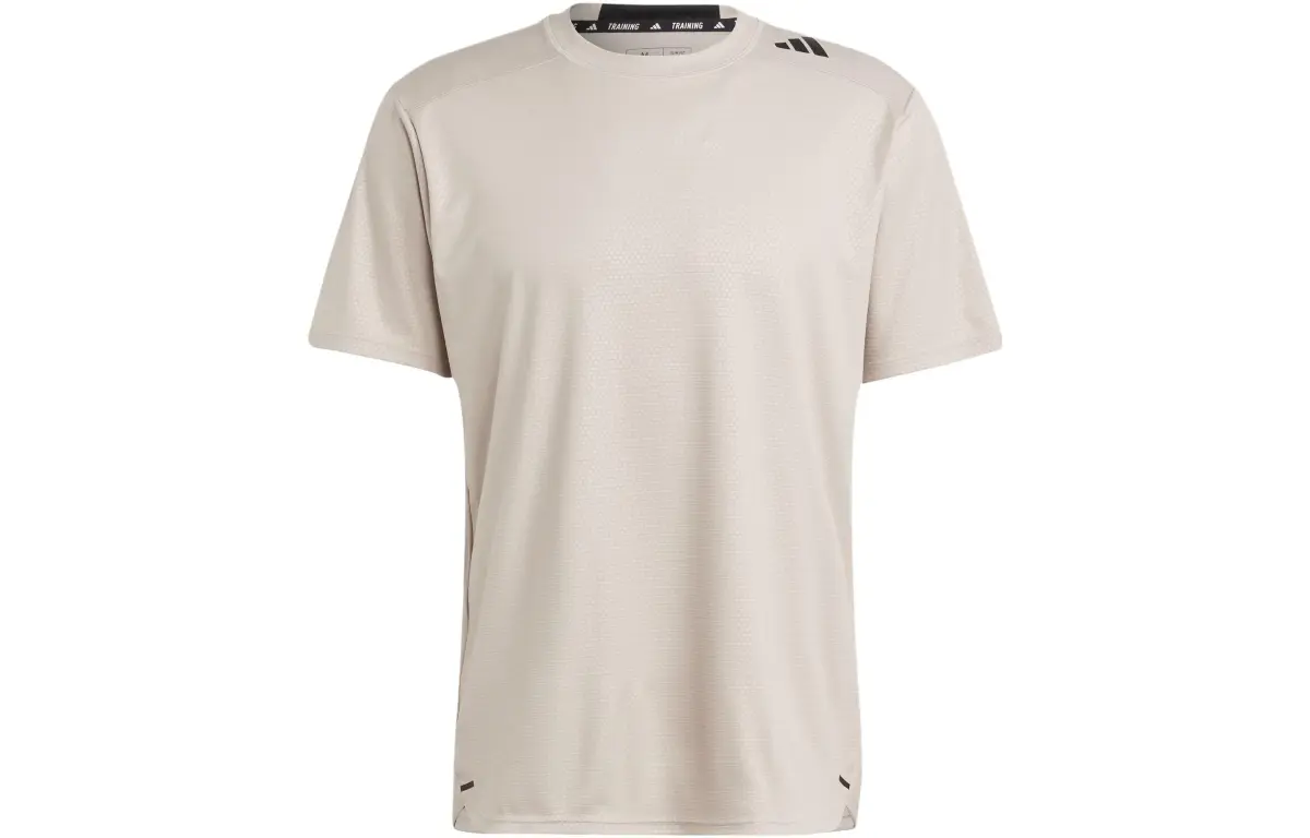 Adidas D4T T-Shirts Men's Beige Crew Neck Moderate Straight Fit
