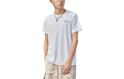 ANTA T Shirts Unisex White Crew Neck Moderate Straight Fit