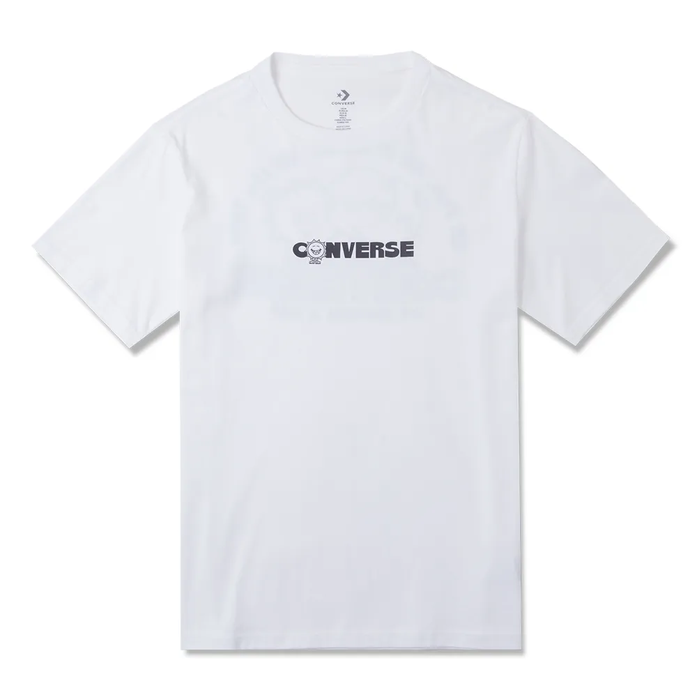 Converse T-Shirts Unisex White Crew Neck Moderate Straight Fit