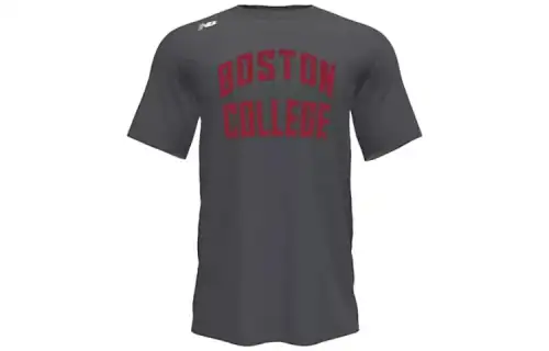 New Balance T Shirts Men's Gray Crew Neck Moderate Straight Fit