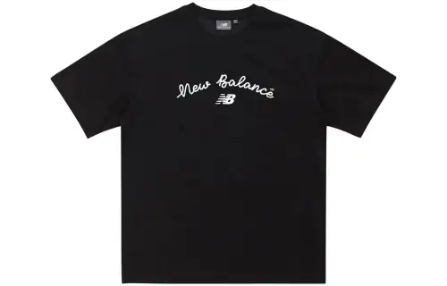 New Balance T Shirts Men's Black Crew Neck Moderate Straight Fit