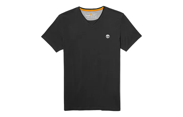 Timberland T Shirts Men's Black V Neck Moderate Straight Fit