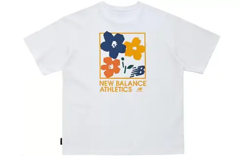 New Balance Conversations Amongst Us T Shirts Men's White Crew Neck Moderate Straight Fit