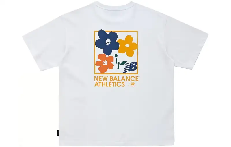 New Balance Conversations Amongst Us T Shirts Men's White Crew Neck Moderate Straight Fit