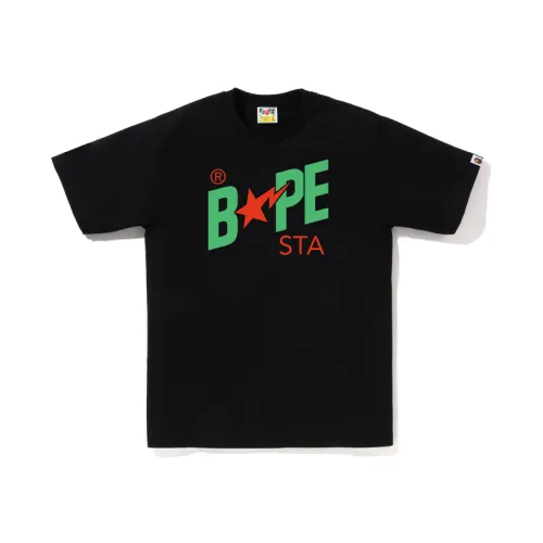 A BATHING APE T Shirts Men's Crew Neck Moderate Straight Fit