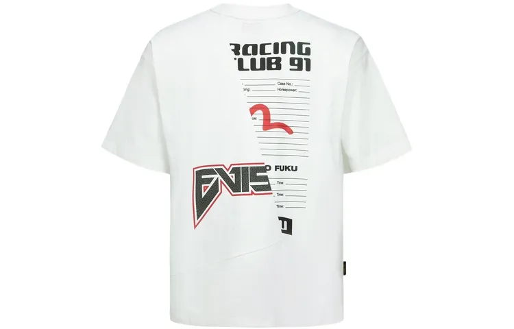 EVISU T Shirts Men's White Crew Neck Moderate Straight Fit