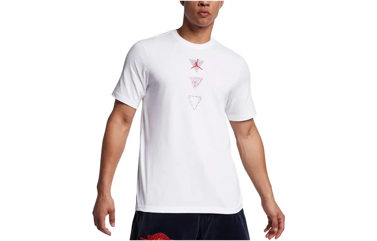 Jordan T-Shirts Men's White Crew Neck Moderate