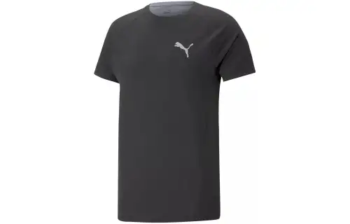 PUMA T Shirts Men's Black Crew Neck Moderate Straight Fit