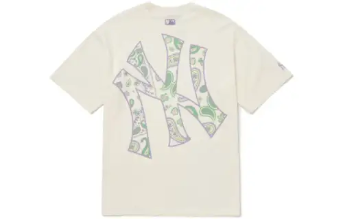 MLB T Shirt Korean Style Unisex Ecru
