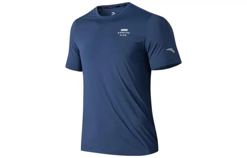 ANTA T Shirts Men's Blue Crew Neck Thin Straight Fit