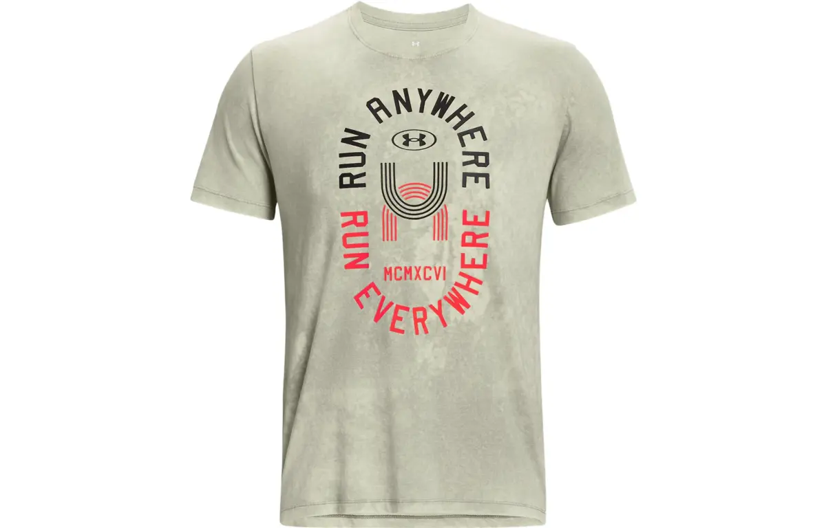 Under Armour T-Shirts Men's Green Crew Neck Moderate Straight Fit