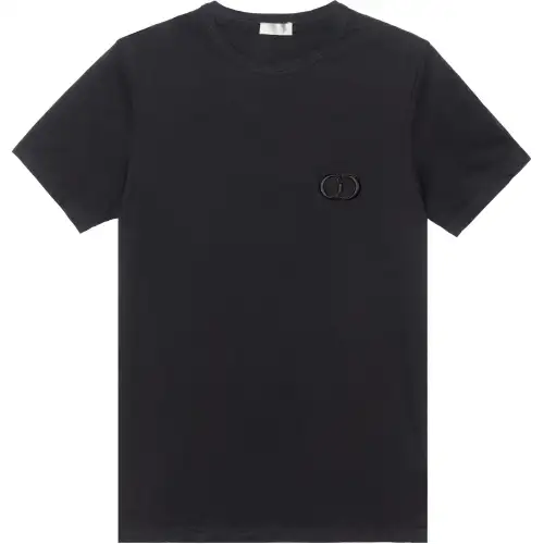 DIOR T Shirts Men's Black Crew Neck Moderate