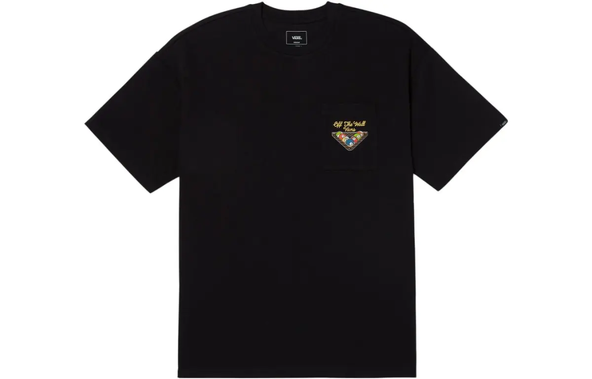 Vans T-Shirts Men's Black Crew Neck Moderate Straight Fit