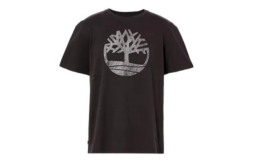 Timberland T Shirts Men's Black Crew Neck Moderate Straight Fit