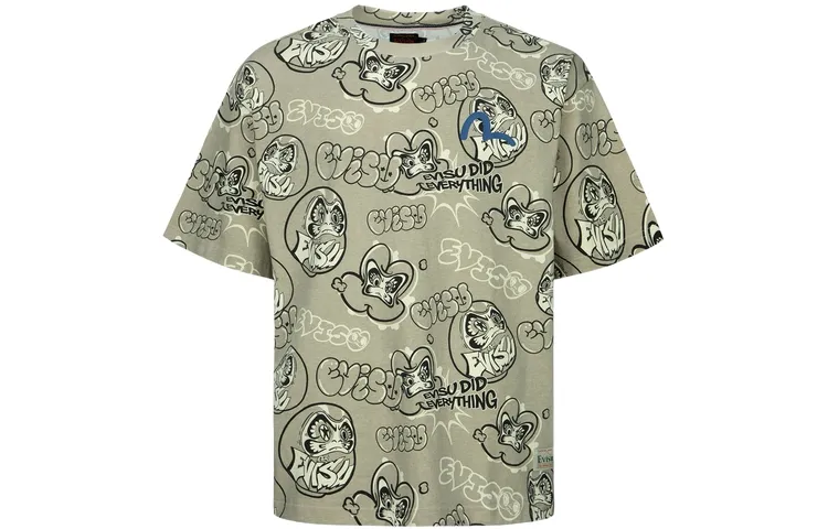 EVISU T Shirts Men's Crew Neck Moderate Straight Fit