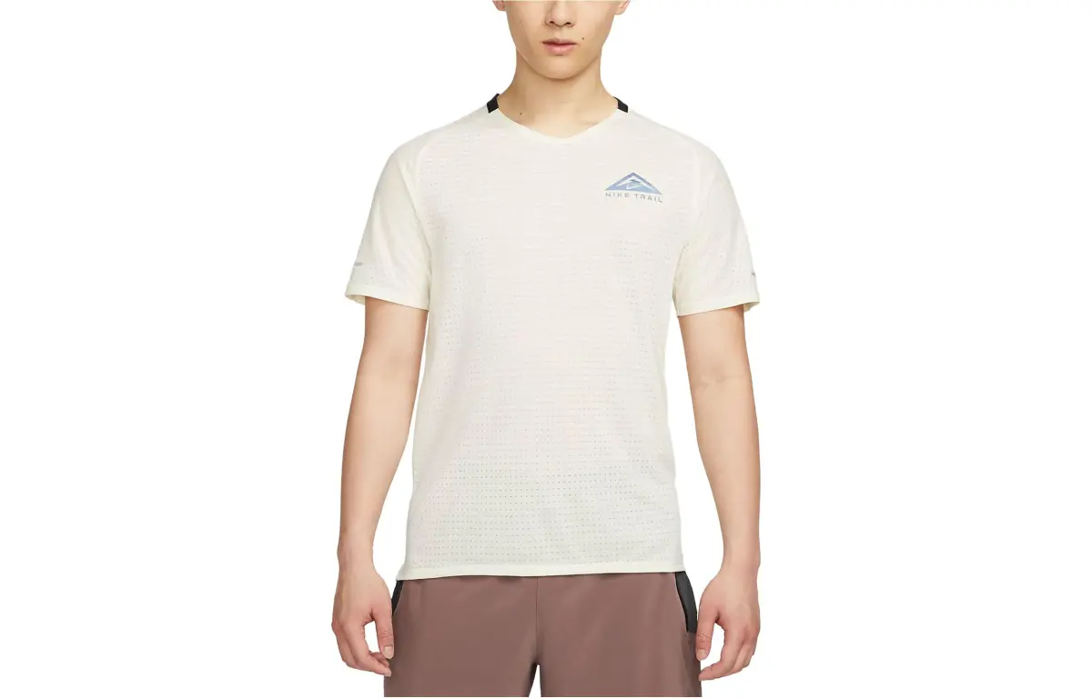 Nike Dri Fit Trail Solar Chase T Shirt Men's Coconut Milk