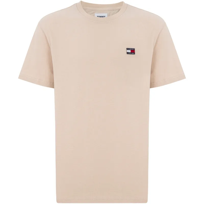Tommy Hilfiger T Shirts Men's Khaki Crew Neck Moderate Straight Fit
