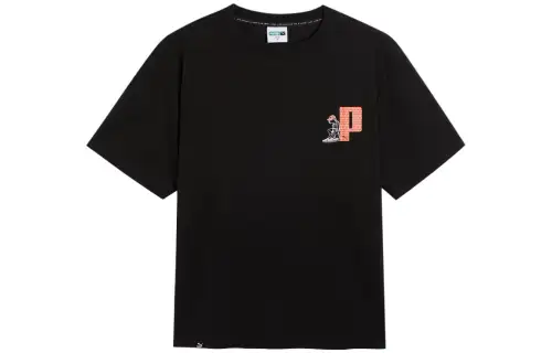PUMA T Shirts Unisex Black Crew Neck Moderate Straight Fit
