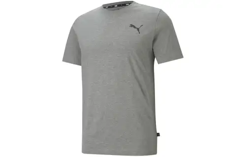 PUMA ESS SMALL LOGO TEE MEDIUM GREY HEATHER M T Shirt Men's Gray