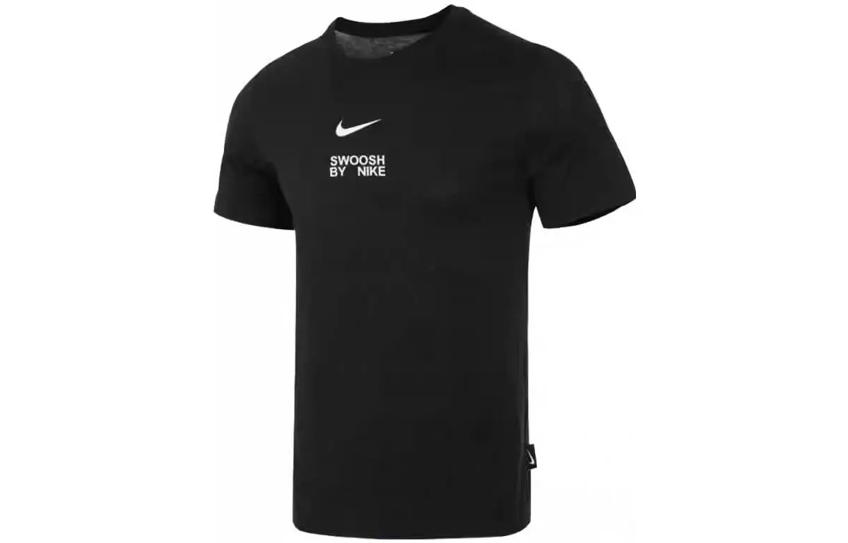 Nike T-Shirts Men's Black Crew Neck Moderate Straight Fit