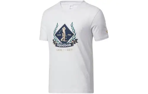 Reebok T Shirts Unisex White Crew Neck Moderate Straight Fit