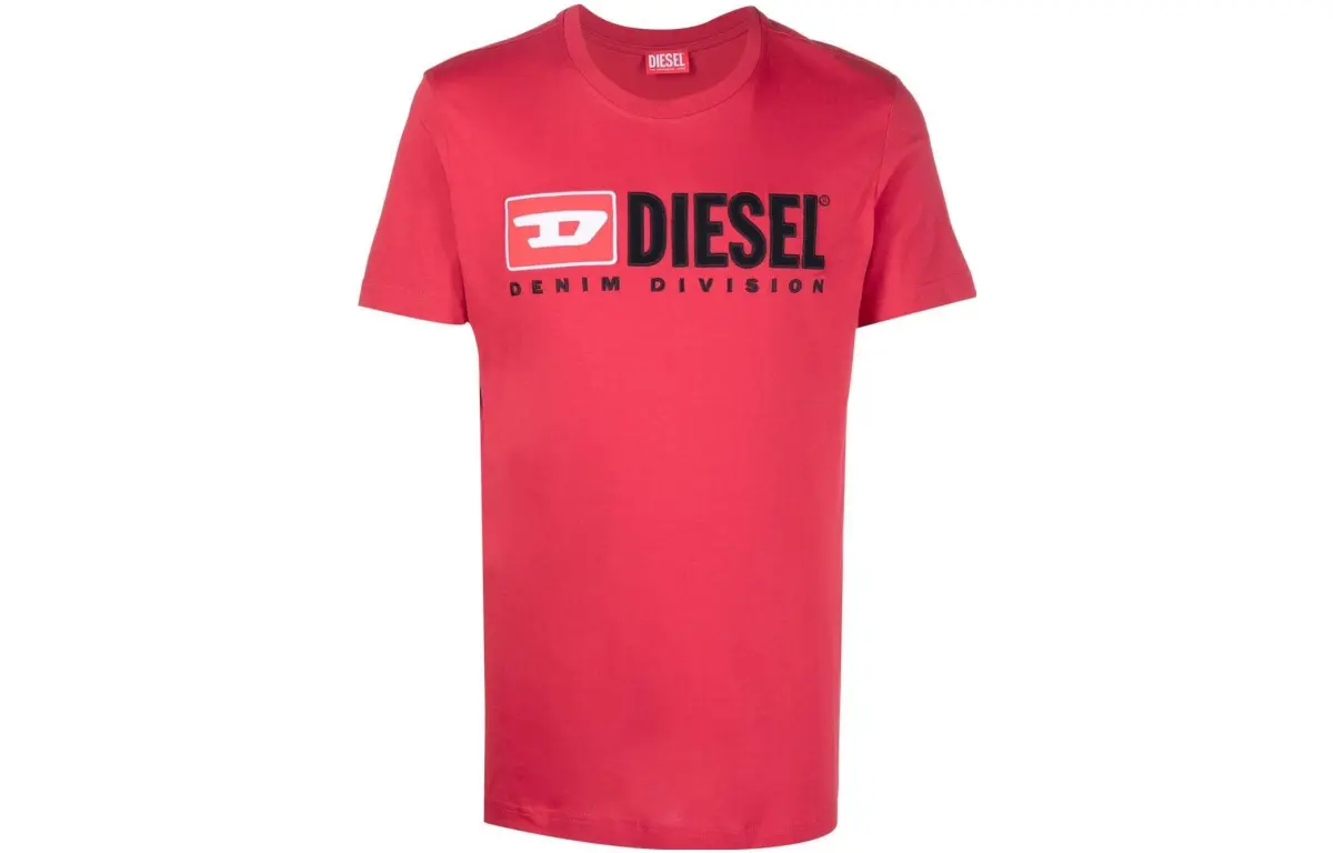 DIESEL T-Shirts Men's Red Crew Neck
