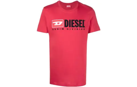 DIESEL T-Shirts Men's Red Crew Neck
