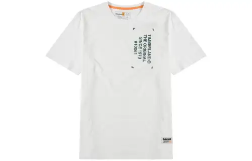 Timberland T Shirts Men's White Crew Neck Moderate Straight Fit