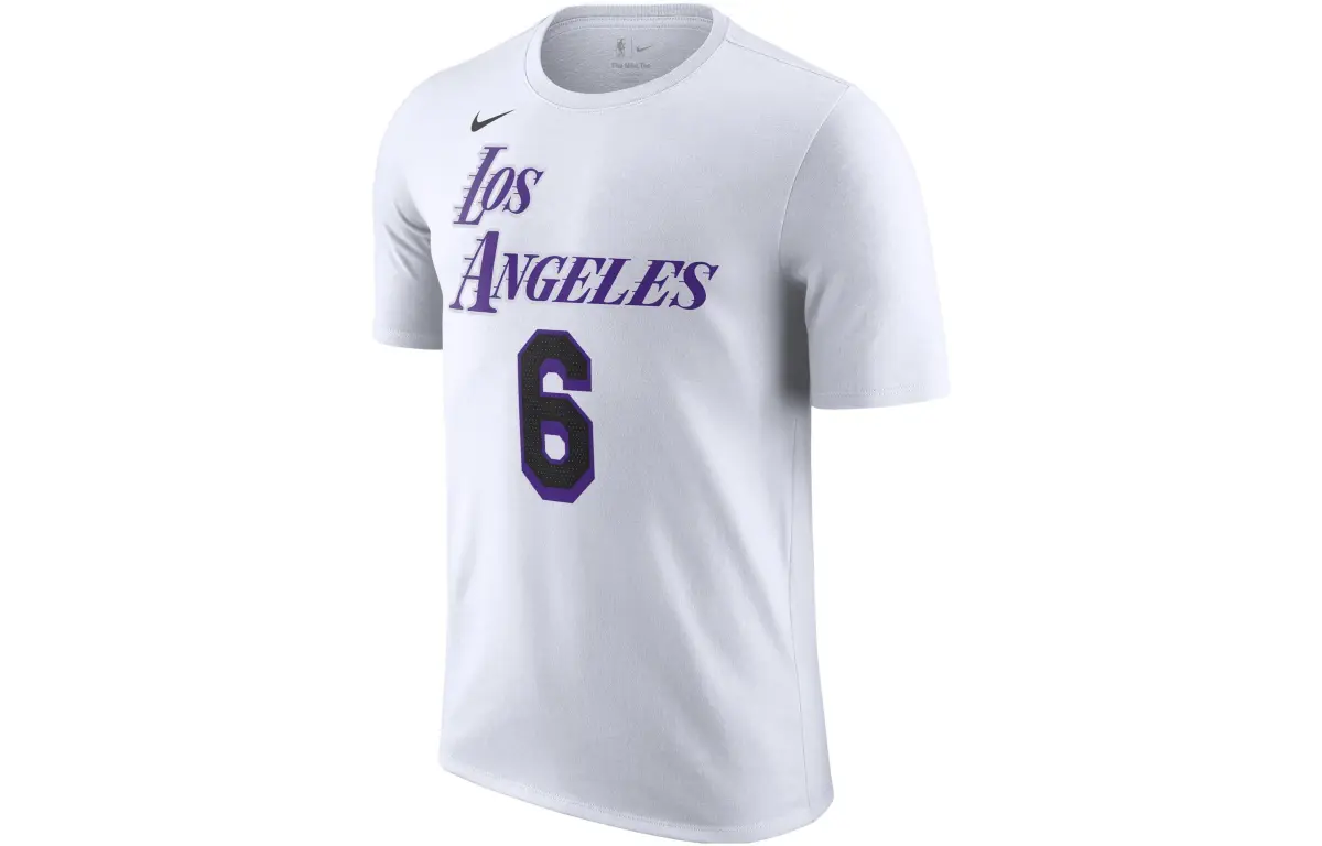 Nike T-Shirts Men's White Crew Neck Moderate Straight Fit