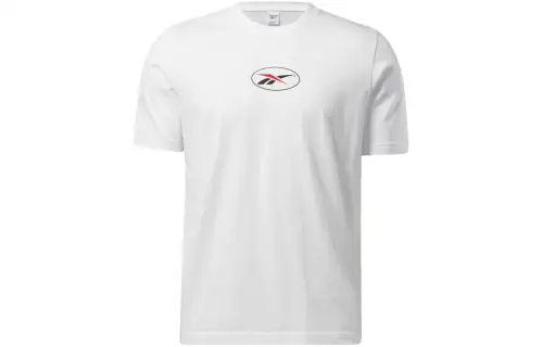 Reebok T Shirts Unisex White Crew Neck Moderate Straight Fit