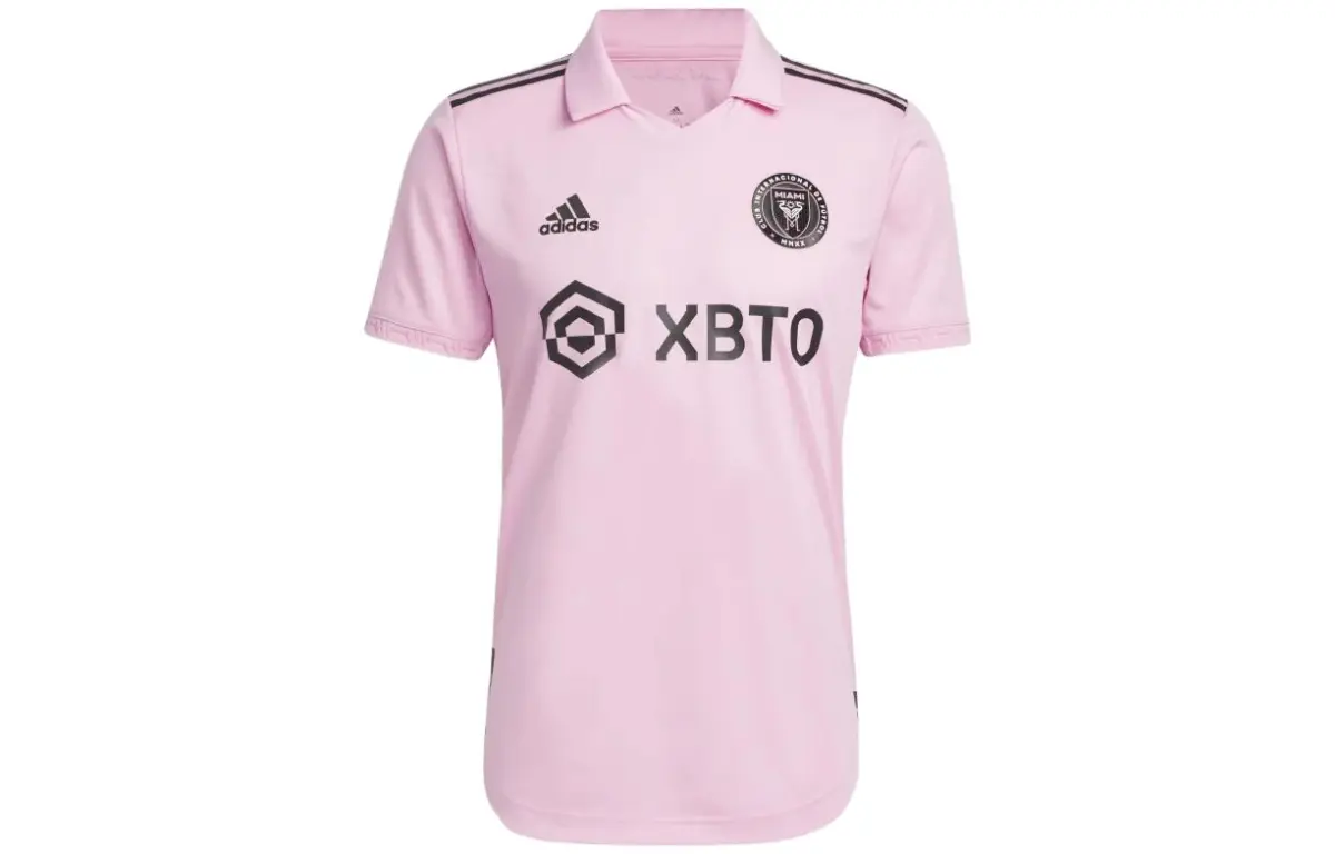 Adidas Inter Miami CF T-Shirts Men's Pink Polo Collar Moderate Straight Fit