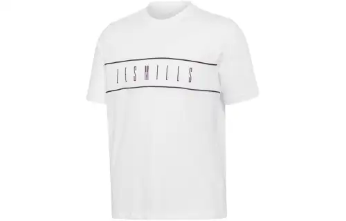 Reebok T Shirts Men's White Crew Neck Moderate Straight Fit
