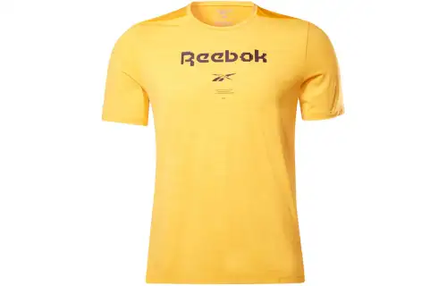 Reebok T Shirts Men's Gold Crew Neck Moderate Straight Fit