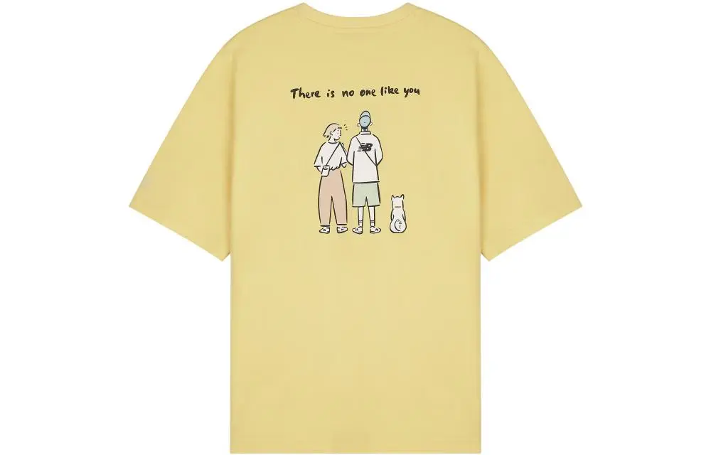 New Balance T-Shirts Unisex Yellow Crew Neck Moderate Straight Fit