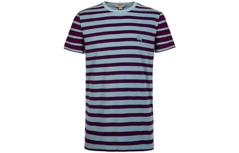 Burberry T Shirts Men's Blue Crew Neck Moderate Straight Fit