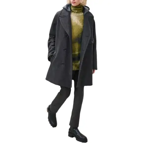 HERMES Coats Men's Gray Lapel Moderate