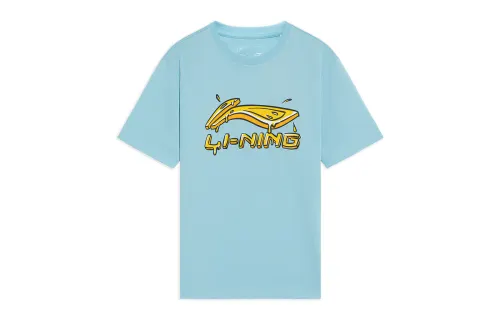 Li Ning Sports Fashion Collection T Shirt Unisex Teal Blue Water