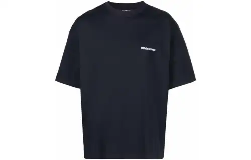 Balenciaga T Shirt Regular Fit Unisex Dark Blue