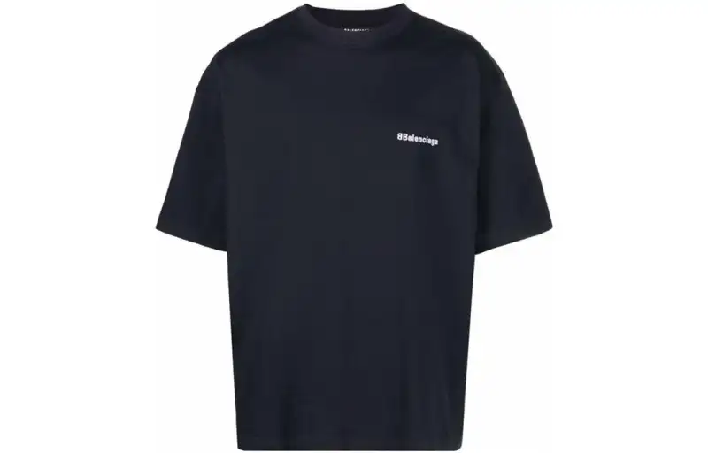 Balenciaga T Shirt Regular Fit Unisex Dark Blue