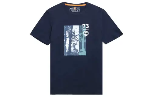 Timberland T Shirts Men's Navy Blue Crew Neck Moderate Straight Fit