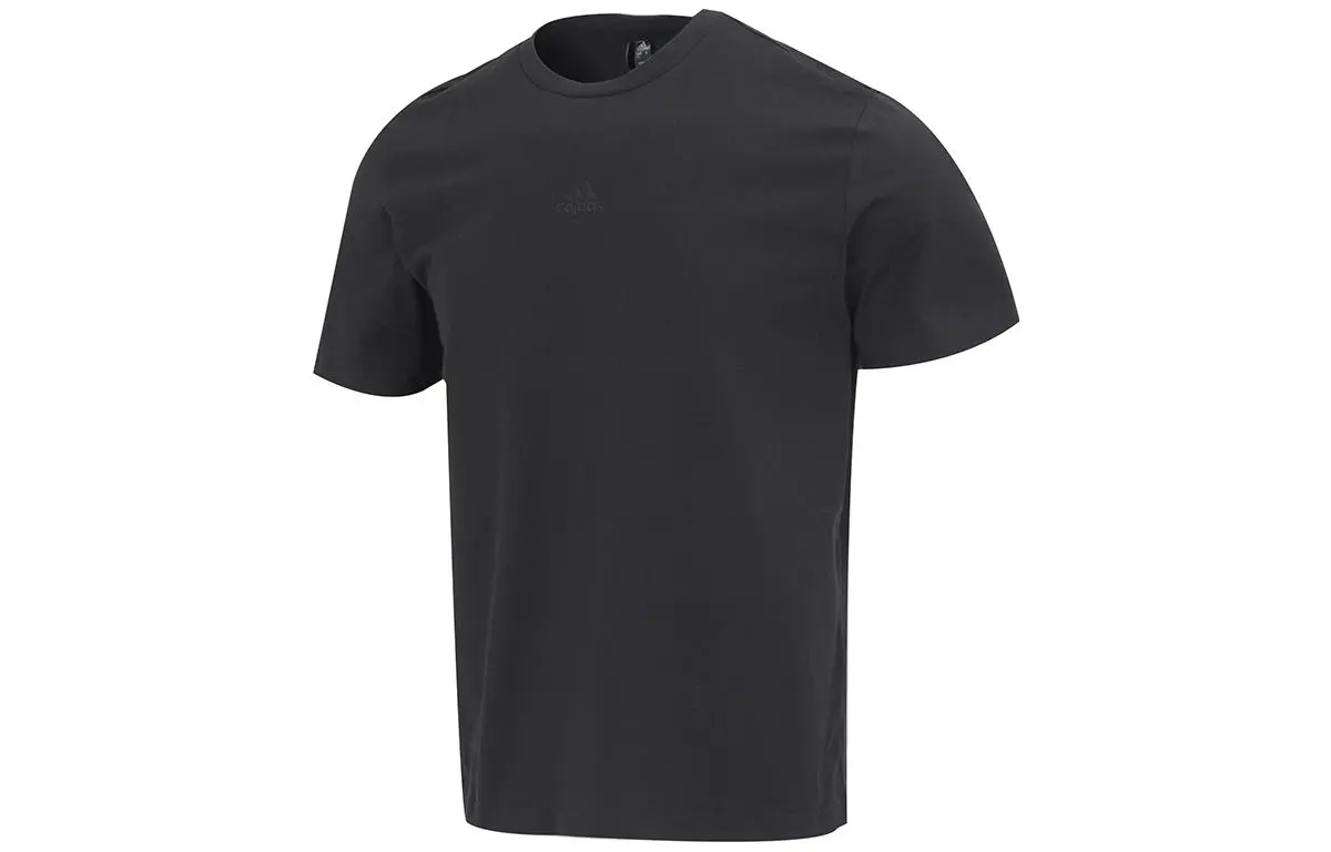 Adidas T-Shirts Men's Black Crew Neck Moderate Straight Fit