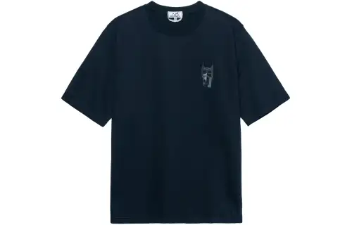 HERMES T Shirts Men's Blue Crew Neck Moderate Straight Fit