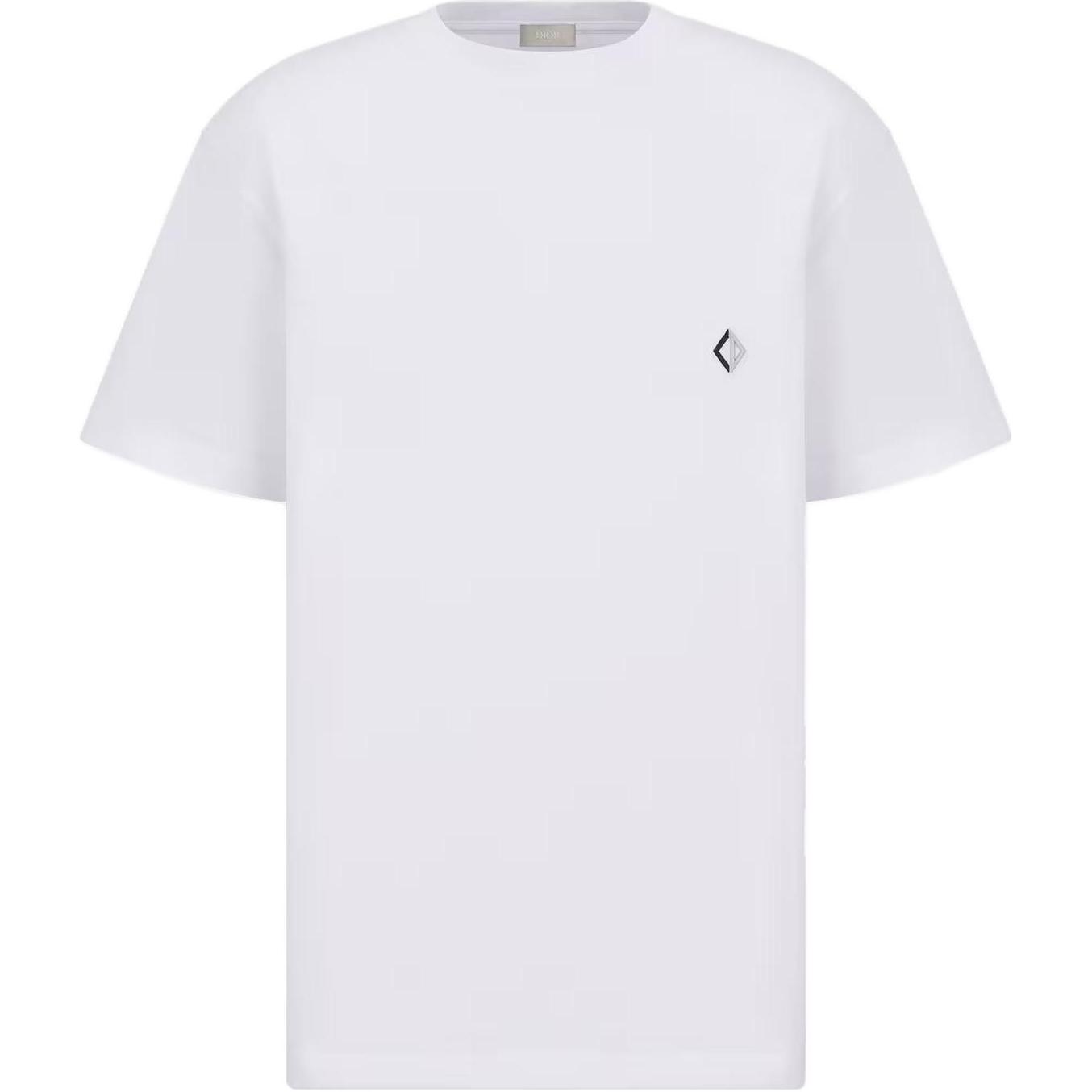 DIOR Dior SS23 geometric pattern round neck casual short-sleeved T-shirt for men, white