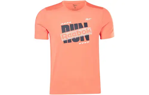 Reebok T Shirts Men's Orange Crew Neck Moderate Straight Fit