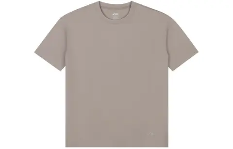 ASICS T-Shirts Unisex Gray Crew Neck Moderate