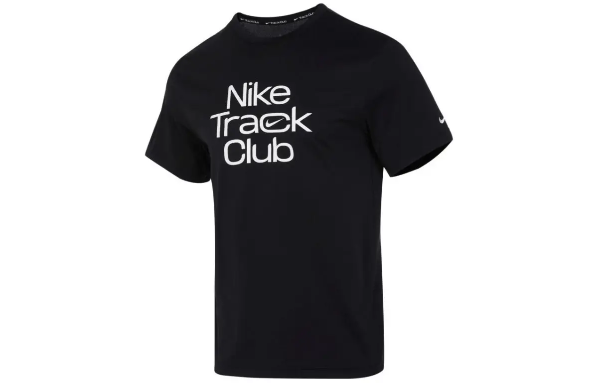 Nike T-Shirts Men's Black Crew Neck Moderate Straight Fit