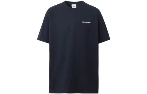 Burberry Topstitched Monogram Motif Cotton Oversized T Shirt
