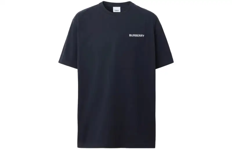 Burberry Topstitched Monogram Motif Cotton Oversized T Shirt